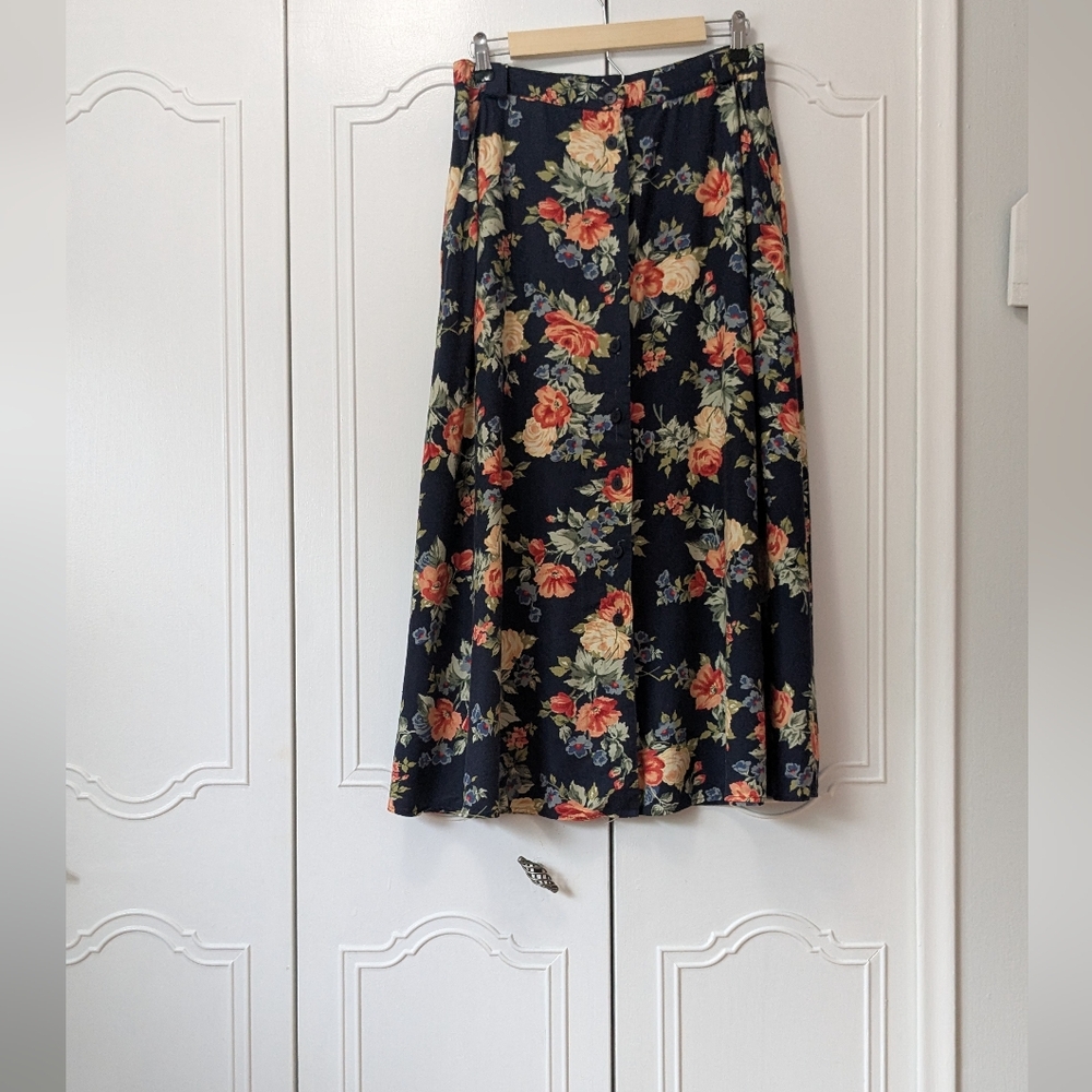 Jh Collectibles A-Line Pink And Orange Midi Skirt Casual